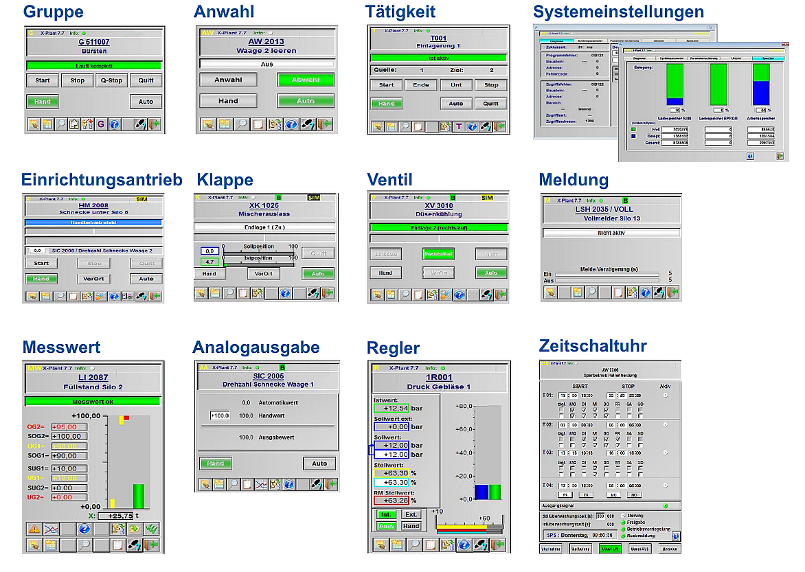 XPlant Benutzeroberfläche